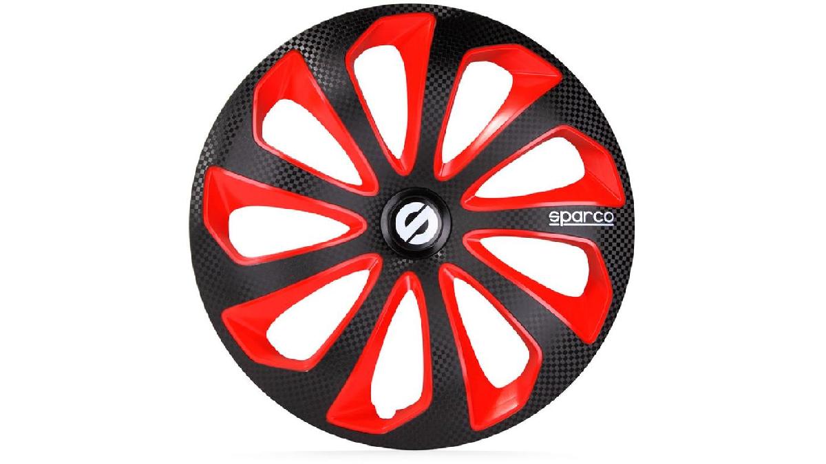 Enjoliveur+Sparco+Sicilia+13+pouces+noir%2Frouge%2Fcarbon%C3%A9+%28%C3%A0+l%27unit%C3%A9%29